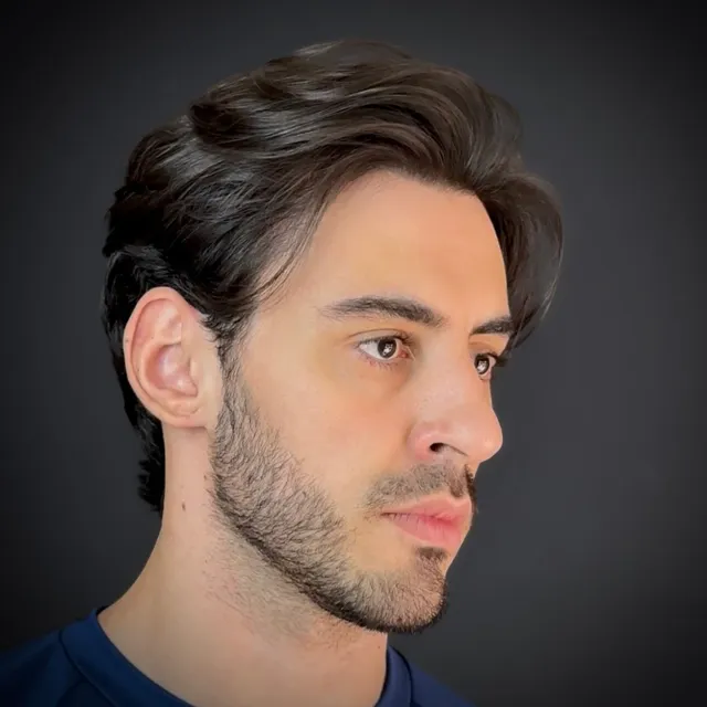 Corte com movimento, de perfil